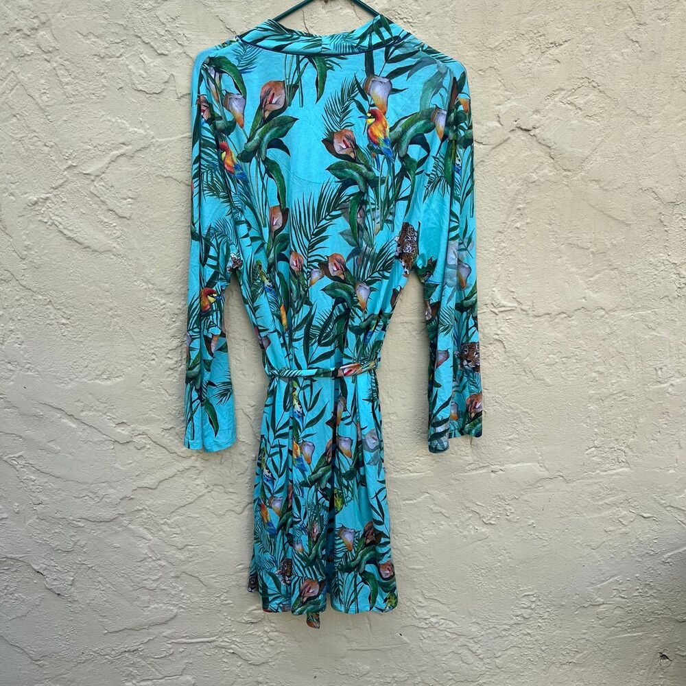 Johnny Was "Taina" Tropical Print Cotton Modal Sleep Robe - Size XL - Picture 5 of 9